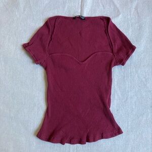 SHEIN Red Fitted Blouse